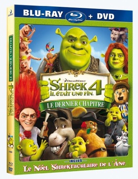 Pochette du DVD Shrek 4 : il était une fin - inclus le court métrage "Le Noël Shrektaculaire de l'âne" - Combo Blu-ray + DVD [Blu-ray] 