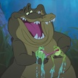 le crocodile aidant les deux h  ros