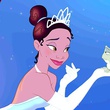 tiana portant dans sa main le prince grenouille