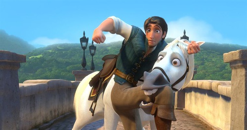 flynn se battant avec son cheval   raiponce