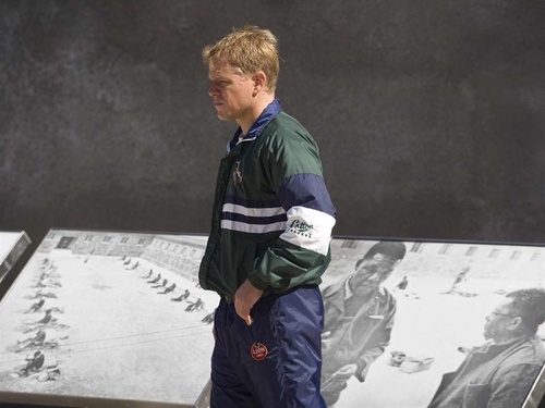 matt damon sur le tournage du film invictus de clint eastwood