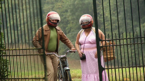 Duo casque de moto film Eric Le Roch
