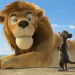 un lion et un chien de prairie