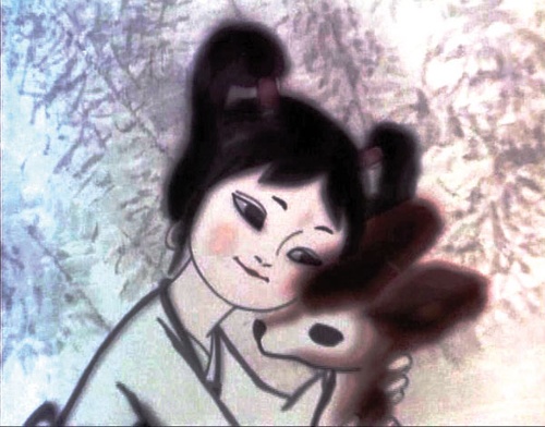 La petite fille et le faon