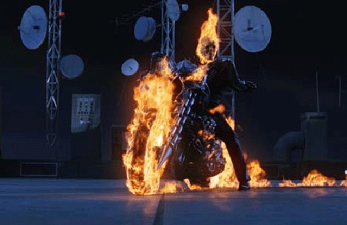 le ghost rider a moto