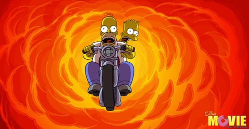 Homer et Bart à moto