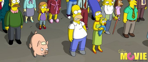 Homer, Marge, Lisa, Spider-cochon et Bart