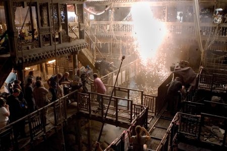 en plein tournage de batman - Batman Begins