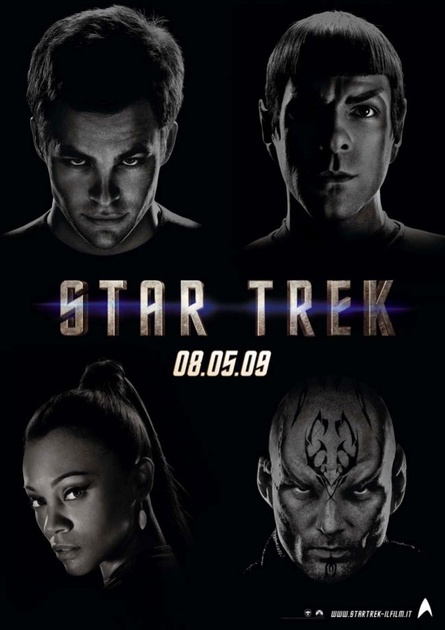 affiche du film star trek les quatre protagonistes