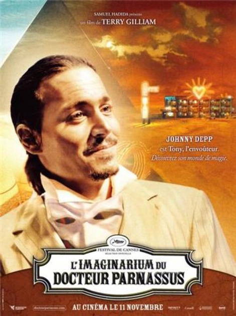 affiche promotionnelle l'imaginarium du docteur parnassus johnny depp