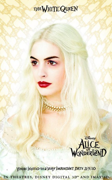 affiche américaine du film alice in wonderland la reine blanche