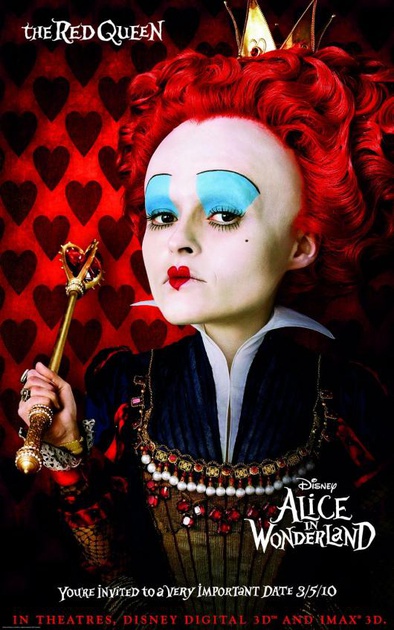 affiche américaine du film alice in wonderland la reine de coeur