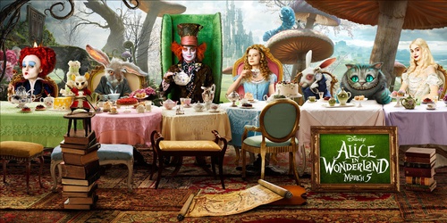 affiche promotionnelle du film de tim burton alice in wonderland