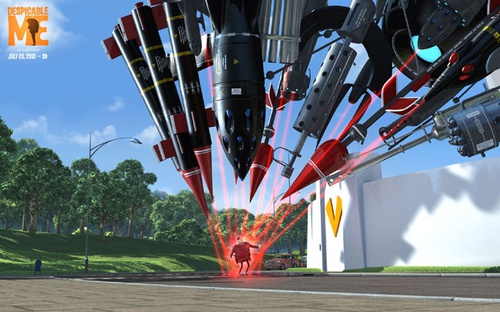 les armes de gru sur lui