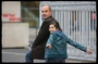 Bernard Campan et Bertille Chabert à vélo