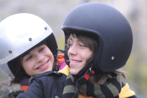 Bertille Chabert à moto