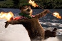 Yogi fait du ski nautique