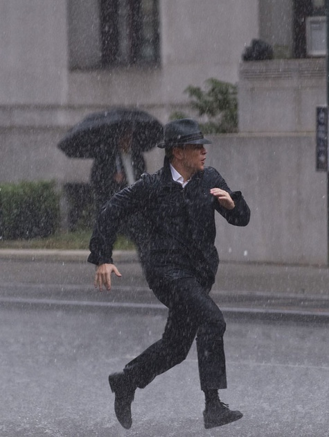 matt damon sous  la pluie